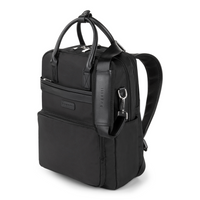 Bugatti, BKP2167BU-BLACK - Moretti - Sac à dos en nylon , Noir-Nylon noir avec détails en cuir végane