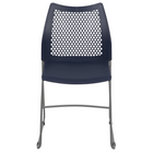 Flash Furniture - Chaise empilable marine de la série HERCULES à dossier ventilé et à base traîneau enduite de poudre grise-Conception à dossier et siège en plastique marine aux contours ergonomiques