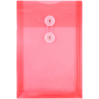 JAM Paper - Enveloppes en plastique avec fermeture à bouton et cordon - Extrémité ouverte - 6,25 x 9,25 - Rouge - Paquet de 12-La couleur rouge