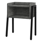 Monarch Specialties - 3584 Table D'Appoint - 23 po H/Fausse Pierre Grise/Metal Noir-Table d'appoint rectangulaire à 2 niveaux dans un fini faux pierre gris avec un dessus de table de style plateau avec des bords surélevés sur les côtés et à l'arrière, des bords avant arrondis et 1 compartiment de rangement