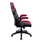 Fauteuil de jeu en cuir reconstitué Vortex de la gamme Emerge de Staples, noir et rouge-Le fauteuil est doté d’un soutien lombaire, d’un siège à hauteur réglable et d’un basculement réglable et verrouillable pour un soutien personnalisé
