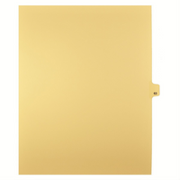 Markmaker - Intercalaires imprimes Legal, Chamois, 1/25th coupe, format lettre, sans trous, 25 tabs/PQT, 5 PQT/Boite, Numero 63-Intercalaires imprimes Legal