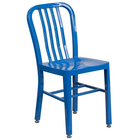 Table ronde de 24 po en métal avec 2 chaises à dossier à lattes verticales, int/ext, bleu [CH-51080TH-2-18VRT-BL-GG]-4