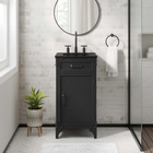 Modway - Steamforge 18" Vanette de salle de bain - Noir noir-Étagère avec découpe de plomberie