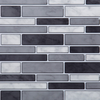 CTG Brands Multi Square Tile, 10" x 10", Grey, 6 Pack-Ensemble : livré dans une boîte de 6 feuillets de carreaux muraux de qualité supérieure, adaptés aux surfaces lisses et propres