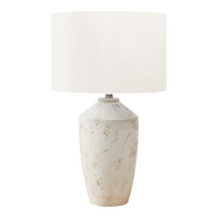 Monarch Specialties 25" H Contemporary Table Lamp - Ivory Concrete / Ivory / Cream Shade-This 25"h table lamp features a striking ivory concrete base paired with an elegant ivory fabric shade, making it a stylish choice for any modern living room, bedroom, or office