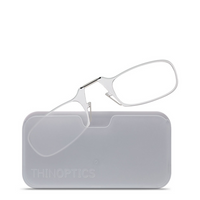 ThinOptics Reader with Universal White Pod - 1.0 - Clear-Comes in two beautiful styles, the rectangular Brooklyn and the oval Manhattan, and is flattering on both men and women.