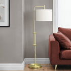 Monarch Specialties - Luminaire - 63 po H Lampadaire - Métal En Laiton - Abat-Jour Ivoire / Crème - Contemporain-Utilisant jusqu'à une ampoule de 100W (non incluse), illuminez votre espace de vie grâce à l'interrupteur à pied pratique, discrètement attaché à un cordon transparent de 6 pieds