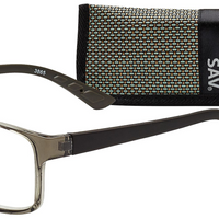 Flex 3 +2.75 Reading Glasses - Plastic Front - Rubberized Temples-Unisex frame is made of lightweight and ultra-flexible material in smoke color