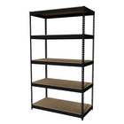 Hirsh Iron Horse Rivet 5-Shelf, 84"H x 48"W x 24"D, Metal, Black-Riveted Steel Construction, black powder coat finish, Metal