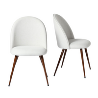 Homy Casa - Chaises d'accueil rembourrées - Lot de 2, tissu beige-Siège rembourré doux avec tissu respirant et agréable pour la peau pour un confort durable.