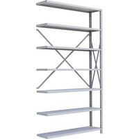 Metalware – Étagère enclenchable RK298, 7 tablettes, 48 x 18 x 88 (po), gris pâle-Système de tablettes ajustables offrant un espace de rangement solide, mais économique qui convient à vos besoins