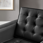 Modway - Loft Touffe Cuir végane Fauteuil - Argent noir-Touffe de biscuits