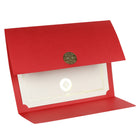 St. James Document/Certificate Holders - Gold Award Seal with Gold Ribbon - Red - 5 Pack-Easy to insert any letter size (8-1/2" x 11") documents into the die-cut corner slots