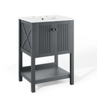 Modway - Steam 24" Vanette de salle de bain - Gris blanc-Matchs non inclus