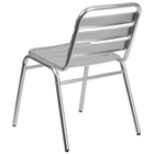 Flash Furniture Commercial Aluminum Indoor-Outdoor Restaurant Stack Chair with Triple Slat Back-Seat Height: 17.75"H (front) x 17"H (Back)