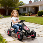 Aosom - pedal go Kart avec siège réglable, roues en caoutchouc et amortissement - rouge-Dimensions du siège : 13,8 po l x 11 po P x 13,8 po H (35 x 28 x 35 cm) 