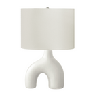 Monarch Specialties - Luminaire - 25 po H Lampe De Table - Céramique Blanche - Abat-Jour Ivoire / Crème - Contemporain - Moderne-Lampe de table contemporaine et élégante de 25 pouces, dotée d'une base unique à deux pieds en céramique blanc mat, surmontée d'un abat-jour en tissu ivoire classique et d'un embout rond en métal argenté