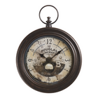 Monarch Specialties - Horloge - 18 po Rond - Horloge Murale - Brun Antique - Traditionnel-Une charmante horloge murale ronde de 18 pouces en marron antique avec un design vintage de montre à gousset et un fond imprimé aviateur, ajoutant une touche nostalgique à votre décoration intérieure