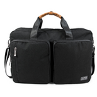 PKG - Sac à dos/sac de messager convertible Trenton avec tissu recyclé - Noir/Tan-Noir avec des accents beiges, polyester recyclé