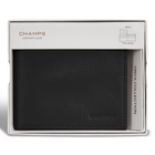 Champs Onyx Leather Top Wing Wallet - Black-Easy access ID window