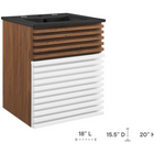 Modway - Render Fixation murale de 18" Vanette de salle de bain - Noyer blanc Noir-Conception murale