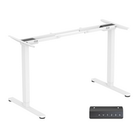 ShoppingAll - Cadre de bureau debout électrique à double moteur, réglable en hauteur - Blanc-Debout