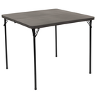 Flash Furniture 34" Square Bi-Fold Dark Grey Plastic Folding Table with Carrying Handle-2.83' Folding Table