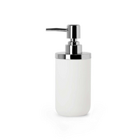 Umbra JUNIP - Pompe à savon liquide et gel hydroalcoolique 295ml, Chrome Blanc-Non parfume