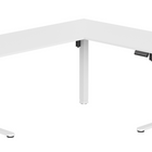 Uplite L-Shaped Dual Motor Height-Adjustable Corner Standing Desk - 63" x 55" - White-Easy up-and-down control provides height adjustment from 28.3" to 46.5", allowing effortless shift from sitting to standing working position.