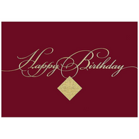 JAM Paper - Cartes de souhaits, Joyeux anniversaire sur fond bordeaux, vierges, 25/paquet (526XA5271WB)-Carte d’anniversaire avec inscription simple sur fond de couleur bordeaux