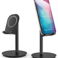 ShoppingAll - Support De Smartphone En Aluminium, Support Ergonomique Pour Tablette/Lecteur Électronique - Noir- Angle De Visionnement Parfait & Conception En Hauteur: Design De 6.5” (16.5cm) De Haut Et Angle Réglable De 10 À 45° Pour Réduire La Douleur Et La Tension Cervicales Pour Un Visionnement Plus Confortable; Profitez D’Une Expérience De Lecture Optimale En Étant Assis Sur Une Chaise Ou Debout Dans La Cuisine.