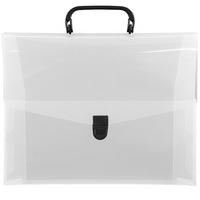 JAM Paper Briefcase, 12 x 9.5 x 1.5, Clear, 2 Pack (2012clearg)-Clear
