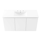 Modway - Bryn Fixation murale de 48" Vanette de salle de bain - Blanc blanc-Portes à fermeture douce