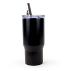 Gry Mattr Travel Mug with Straw - 700mL - Black-Clear Lid