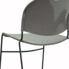 Flash Furniture - Chaise ultra-compacte empilable grise de la série HERCULES avec cadre enduit de poudre noire-Poignée de portage pour un meilleur transport