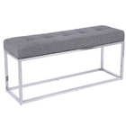 Plata Decor - Cisne Chome Banc avec tissu Top - Gris-Acier inoxydable