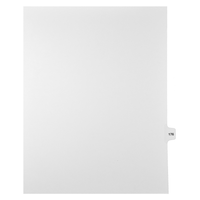 Markmaker - Intercalaires imprimes Legal, Blanc, 1/15th coupe, format lettre, sans trous, 25 tabs/PQT, 5 PQT/Boite, Numero 176-Intercalaires imprimes Legal
