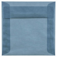 JAM Paper - Enveloppes carrées en vélin translucide 6,5 x 6,5 - Bleu surf - Paquet de 25-Couleur blanche