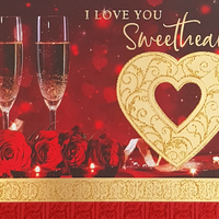 Rosedale Gold - Cartes de souhaits/Enveloppes - Joyeuse St-Valentin Amour (50122) - 5-1/2 po x 8 po - paquet de 6-Imprimées sur un papier de qualité non couché