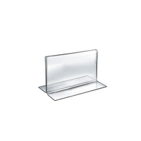 Azar Displays – Porte-affiche horizontal recto verso en acrylique sur pied, 5 x 7 po, transparent, 10/paquet (152723)-Ce porte-affiche sur pied est idéal pour les présentoirs sur tables de restaurants et pour les comptoirs d’accueil dans les hôtels