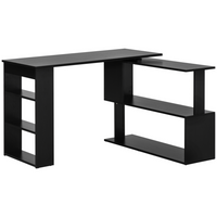 HOMCOM - Bureau en l - 47,25 po L x 43,25 po l x 29,25 po H - noir-Bureau d'écriture en forme de L peu encombrant, idéal pour le bureau, la chambre, le dortoir et autres petits espaces