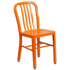 Table ronde de 24 po en métal orange avec 4 chaises à dossier à lattes verticales, int/ext [CH-51080TH-4-18VRT-OR-GG]-4