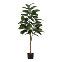 Monarch Specialties - Plante Artificielle - 52 po H - Arbre À Caoutchouc - Mis En Pot - Touche Réelle - Feuilles Vertes - Pot Noir-Ajoutez une touche vivifiante de verdure à n'importe quel étage de votre maison ou bureau avec cet arbre en caoutchouc artificiel de 52 po de haut dans un pot noir de 5 po