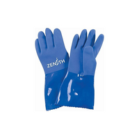 Zenith Safety - Gants Ultra Flexible, Taille Grand/9, 12po Lo, Pvc, Doublure En Interlock, 45 Mils, paquet de 24-Style de poignet Dentelé