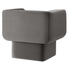 Modway - Tate Performance Velvet Chaise d’accent - Storm Grey-Cadre en bois solide