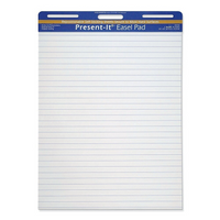 Pacon The Present-It Easel Pad, Self-Adhesive, White, 1" Ruled 25" x 30", 25 Sheets-30"H x 25"L