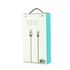 Câble LBT 10 Pieds Câble USB C Connecteur En Aluminium Tricoté - Noir & Blanc-Le câble de charge mesure 10 pieds de long et est livré avec 2 pattes velcro de gestion des câbles