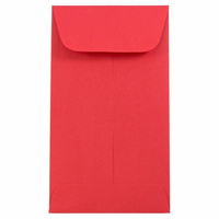 JAM Paper Enveloppes Colourées #6 Coin Commerciales - 3,375" x 6" - Rouge recyclé - Paquet de 50-Couleur : Enveloppes pour pièces rouges