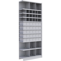 Metalware – Étagère enclenchable RK919, 12 tablettes, 36 x 12 x 88 (po), gris pâle-Système de tablettes ajustables offrant un espace de rangement solide, mais économique qui convient à vos besoins